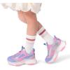 DREAM PAIRS Kids Girls Sneakers Jelly Sole Lace up Shoes Lightweight Walking Shoes for Girls Boys(Purple/Pink)