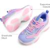 DREAM PAIRS Kids Girls Sneakers Jelly Sole Lace up Shoes Lightweight Walking Shoes for Girls Boys(Purple/Pink)