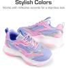 DREAM PAIRS Kids Girls Sneakers Jelly Sole Lace up Shoes Lightweight Walking Shoes for Girls Boys(Purple/Pink)