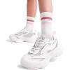 DREAM PAIRS Kids Girls Sneakers Jelly Sole Lace up Shoes Lightweight Walking Shoes for Girls Boys(White/Silver)