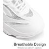 DREAM PAIRS Kids Girls Sneakers Jelly Sole Lace up Shoes Lightweight Walking Shoes for Girls Boys(White/Silver)