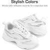 DREAM PAIRS Kids Girls Sneakers Jelly Sole Lace up Shoes Lightweight Walking Shoes for Girls Boys(White/Silver)