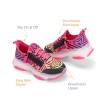 DREAM PAIRS Kids Girls Sneakers Zipper Casual Shoes Jelly Sole Sports Shoes Lightweight Walking Shoes(Black/Pink)
