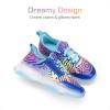 DREAM PAIRS Kids Girls Sneakers Zipper Casual Shoes Jelly Sole Sports Shoes Lightweight Walking Shoes(Blue)