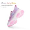 DREAM PAIRS Kids Girls Sneakers Zipper Casual Shoes Jelly Sole Sports Shoes Lightweight Walking Shoes(Pink)