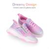 DREAM PAIRS Kids Girls Sneakers Zipper Casual Shoes Jelly Sole Sports Shoes Lightweight Walking Shoes(Pink)