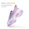 DREAM PAIRS Kids Girls Sneakers Zipper Casual Shoes Jelly Sole Sports Shoes Lightweight Walking Shoes(Purple)