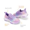 DREAM PAIRS Kids Girls Sneakers Zipper Casual Shoes Jelly Sole Sports Shoes Lightweight Walking Shoes(Purple)