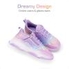 DREAM PAIRS Kids Girls Sneakers Zipper Casual Shoes Jelly Sole Sports Shoes Lightweight Walking Shoes(Purple)