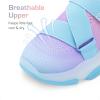 DREAM PAIRS Kids Sneakers Girls Slip-On Shoes Z-Strap Colorful Jelly Sole Walking Shoes(Rainbow/Blue)