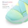 DREAM PAIRS Kids Sneakers Girls Slip-On Shoes Z-Strap Colorful Jelly Sole Walking Shoes(Rainbow/Green)