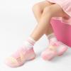 DREAM PAIRS Kids Sneakers Girls Slip-On Shoes Z-Strap Colorful Jelly Sole Walking Shoes(Rainbow/Pink)