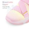 DREAM PAIRS Kids Sneakers Girls Slip-On Shoes Z-Strap Colorful Jelly Sole Walking Shoes(Rainbow/Pink)