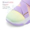 DREAM PAIRS Kids Sneakers Girls Slip-On Shoes Z-Strap Colorful Jelly Sole Walking Shoes(Rainbow/Purple)