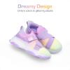 DREAM PAIRS Kids Sneakers Girls Slip-On Shoes Z-Strap Colorful Jelly Sole Walking Shoes(Rainbow/Purple)