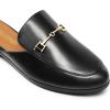 DREAM PAIRS Mules for Women Flats Comfortable Buckle Mules Slip on Slides Backless Loafers Shoes(Black-pu)