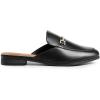 DREAM PAIRS Mules for Women Flats Comfortable Buckle Mules Slip on Slides Backless Loafers Shoes(Black-pu)