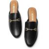 DREAM PAIRS Mules for Women Flats Comfortable Buckle Mules Slip on Slides Backless Loafers Shoes(Black-pu)