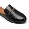 DREAM PAIRS Mules for Women Flats Comfortable Buckle Mules Slip on Slides Backless Loafers Shoes(Black-snake)