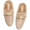 DREAM PAIRS Mules for Women Flats Comfortable Buckle Mules Slip on Slides Backless Loafers Shoes(Nude-fur)
