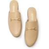 DREAM PAIRS Mules for Women Flats Comfortable Buckle Mules Slip on Slides Backless Loafers Shoes(Nude-pu)
