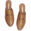 DREAM PAIRS Mules for Women Flats Comfortable Buckle Mules Slip on Slides Backless Loafers Shoes(Tan-pu)