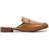DREAM PAIRS Mules for Women Flats Comfortable Buckle Mules Slip on Slides Backless Loafers Shoes(Tan-pu)