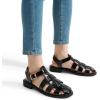 DREAM PAIRS Womens Fisherman Gladiator Braided Flat Sandal Cute Woven Strappy Closed Toe Shoes for Summer(Black-pat)