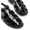 DREAM PAIRS Womens Fisherman Gladiator Braided Flat Sandal Cute Woven Strappy Closed Toe Shoes for Summer(Black-pat)