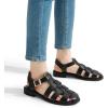 DREAM PAIRS Womens Fisherman Gladiator Braided Flat Sandal Cute Woven Strappy Closed Toe Shoes for Summer(Black-pu)