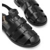 DREAM PAIRS Womens Fisherman Gladiator Braided Flat Sandal Cute Woven Strappy Closed Toe Shoes for Summer(Black-pu)