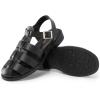 DREAM PAIRS Womens Fisherman Gladiator Braided Flat Sandal Cute Woven Strappy Closed Toe Shoes for Summer(Black-pu)