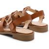 DREAM PAIRS Womens Fisherman Gladiator Braided Flat Sandal Cute Woven Strappy Closed Toe Shoes for Summer(Brown-pu)