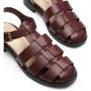 DREAM PAIRS Womens Fisherman Gladiator Braided Flat Sandal Cute Woven Strappy Closed Toe Shoes for Summer(Burgundy-pu)