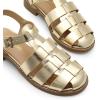 DREAM PAIRS Womens Fisherman Gladiator Braided Flat Sandal Cute Woven Strappy Closed Toe Shoes for Summer(Gold-metallic)