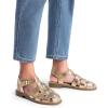 DREAM PAIRS Womens Fisherman Gladiator Braided Flat Sandal Cute Woven Strappy Closed Toe Shoes for Summer(Gold-metallic)