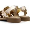 DREAM PAIRS Womens Fisherman Gladiator Braided Flat Sandal Cute Woven Strappy Closed Toe Shoes for Summer(Gold-metallic)