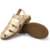 DREAM PAIRS Womens Fisherman Gladiator Braided Flat Sandal Cute Woven Strappy Closed Toe Shoes for Summer(Gold-metallic)