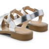 DREAM PAIRS Womens Fisherman Gladiator Braided Flat Sandal Cute Woven Strappy Closed Toe Shoes for Summer(Silver-pu)