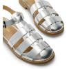 DREAM PAIRS Womens Fisherman Gladiator Braided Flat Sandal Cute Woven Strappy Closed Toe Shoes for Summer(Silver-pu)