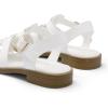 DREAM PAIRS Womens Fisherman Gladiator Braided Flat Sandal Cute Woven Strappy Closed Toe Shoes for Summer(White-pu)