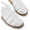 DREAM PAIRS Womens Fisherman Gladiator Braided Flat Sandal Cute Woven Strappy Closed Toe Shoes for Summer(White-pu)