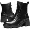 DREAM PAIRS Women’s Lace Up Combat Ankle Boots Fashion Low Chunky Heel Lug Sole Fall Heeled Booties Shoes(Black)