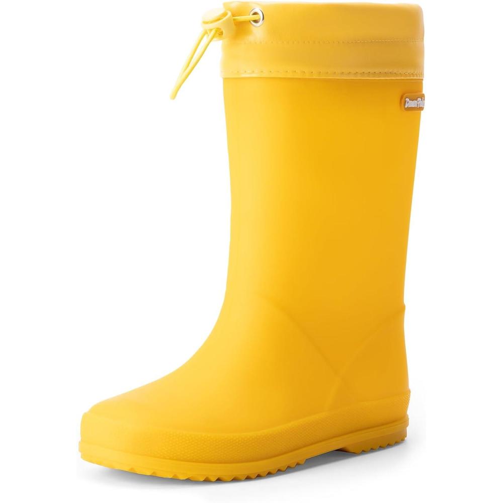 imageDREAM PAIRS Kids Rain Boots Boys Girls Lightweight Boots Waterproof Easyon Outdoor Playing Rain Boot UnisexChildAll Yellow