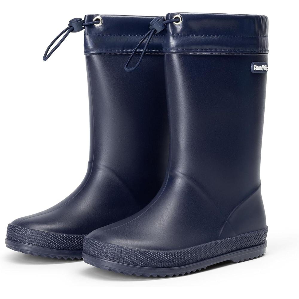 imageDREAM PAIRS Kids Rain Boots Boys Girls Lightweight Boots Waterproof Easyon Outdoor Playing Rain Boot UnisexChildNavy