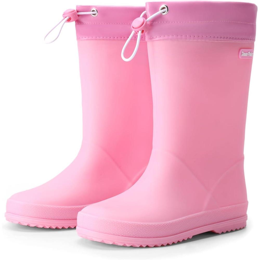 imageDREAM PAIRS Kids Rain Boots Boys Girls Lightweight Boots Waterproof Easyon Outdoor Playing Rain Boot UnisexChildPink
