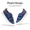DREAM PAIRS Kid Toddler Sneakers Boys Girls Canvas with Cartoon Dual Hook and Loops for School Walking(Navy/Star)