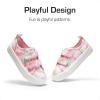 DREAM PAIRS Kid Toddler Sneakers Boys Girls Canvas with Cartoon Dual Hook and Loops for School Walking(Rainbow)