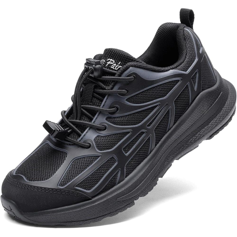 imageDREAM PAIRS Boys Girls Running Shoes Kids Athletic Lightweight Breathable Gym School ShoesAll Black