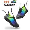 DREAM PAIRS Girls Boys Shoes Kids Lace up Tennis Sparkle Glitter Athletic Running Sneakers(Black/Navy/Neon Green)